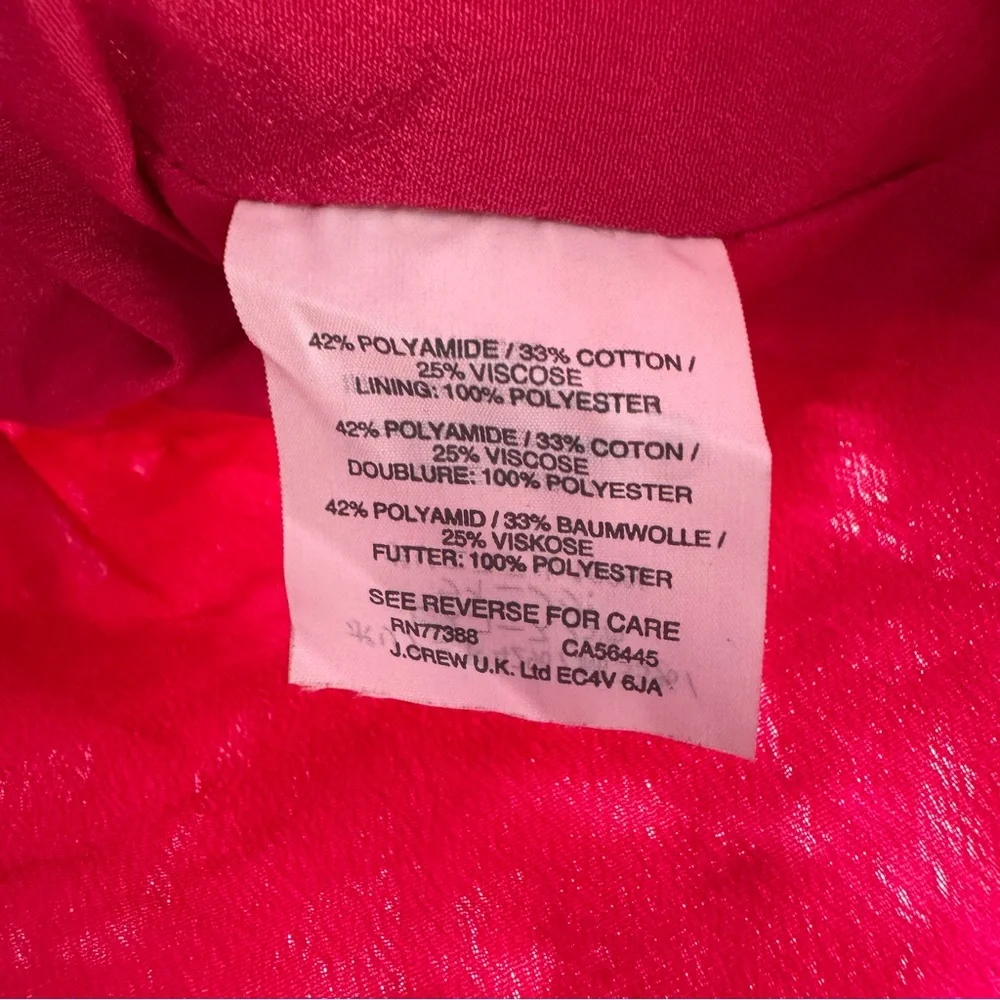 J. Crew Vibrant Pink Lace Peplum Blouse 0